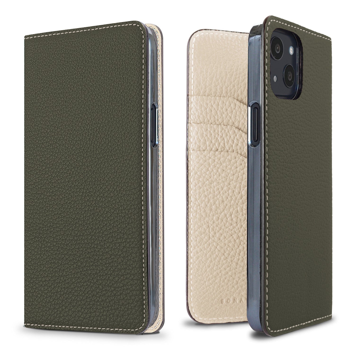 (iPhone 13) Diary Case Shrink Leather