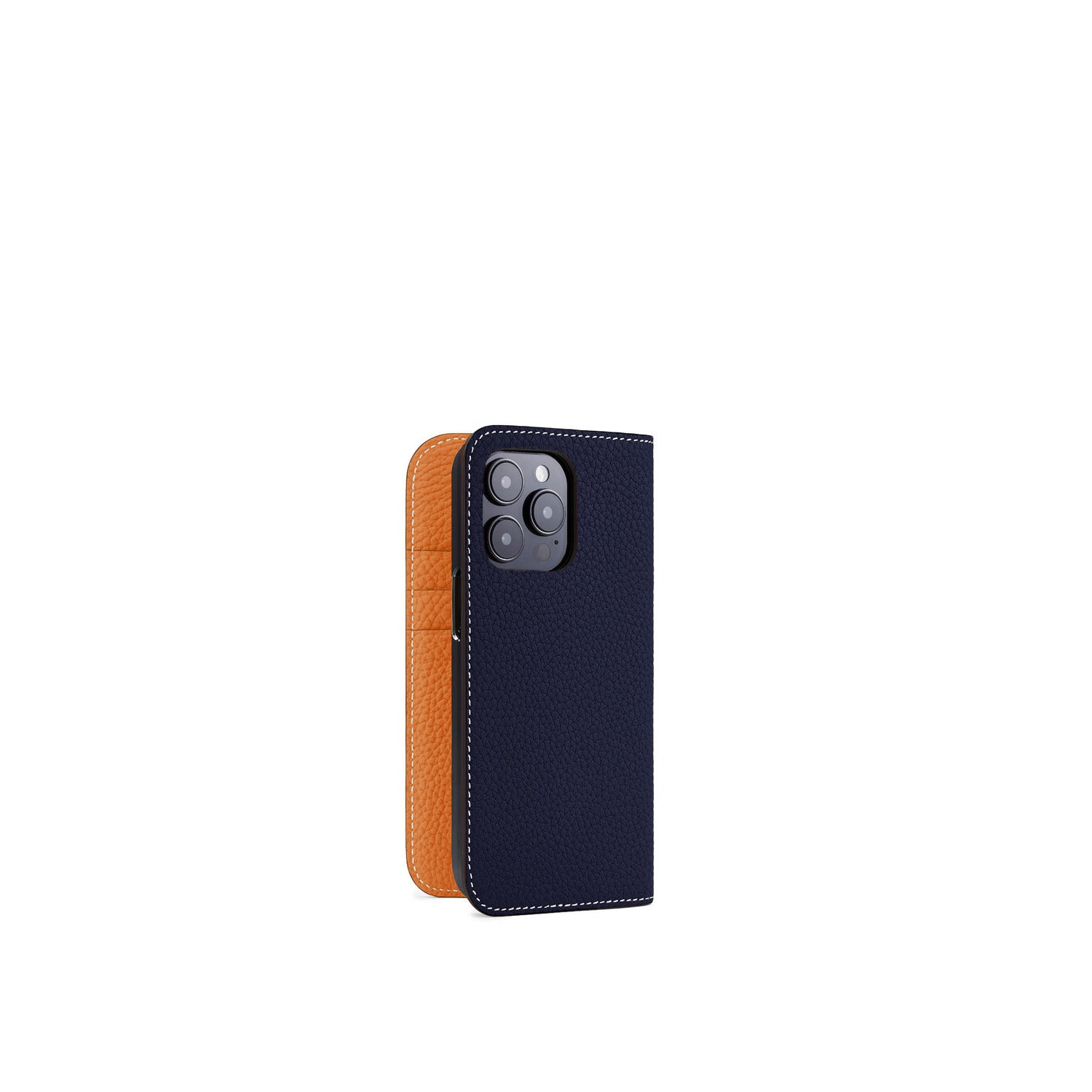 (iPhone 14 Pro) Diary Case Shrink Leather