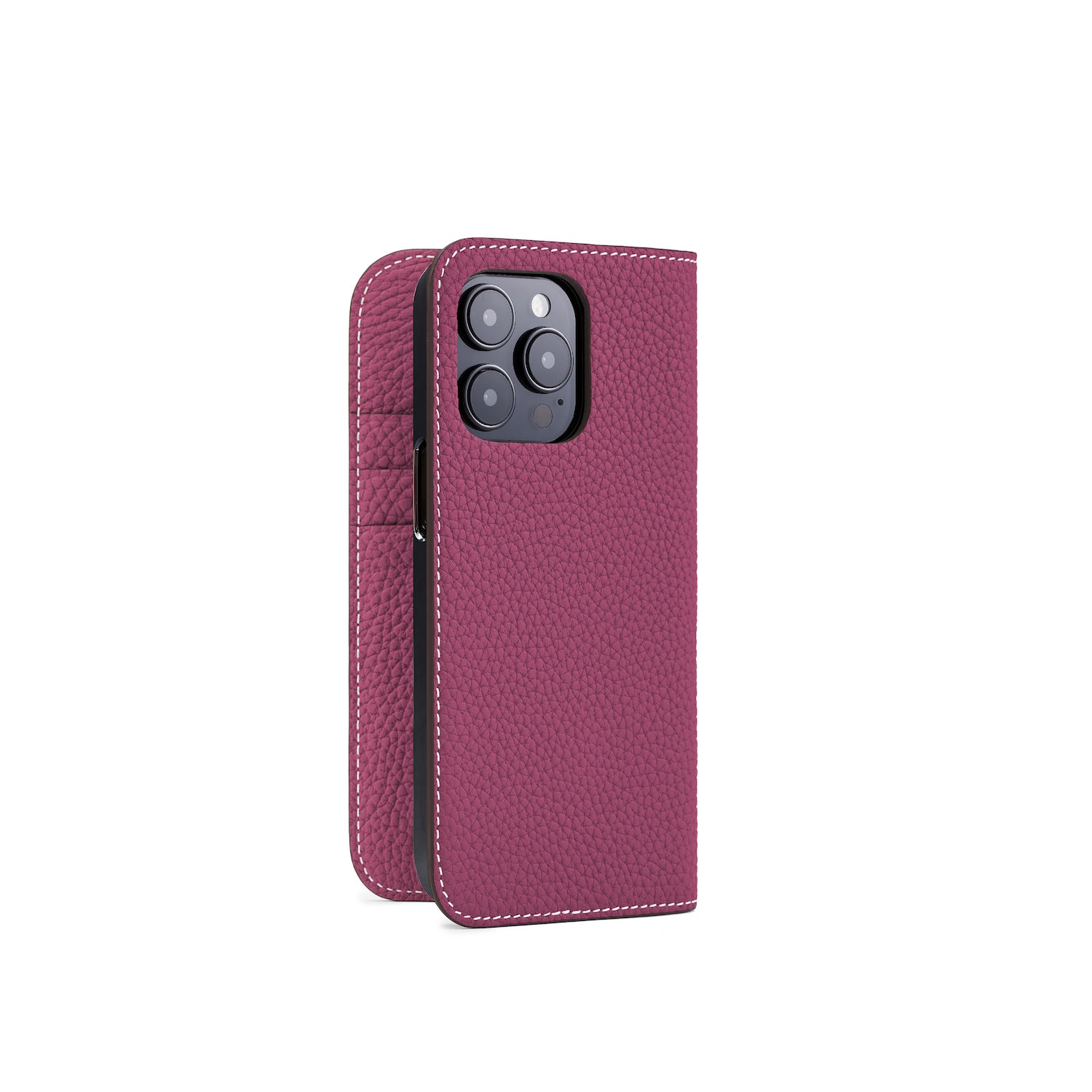 (iPhone 14 Pro) Diary Case Shrink Leather