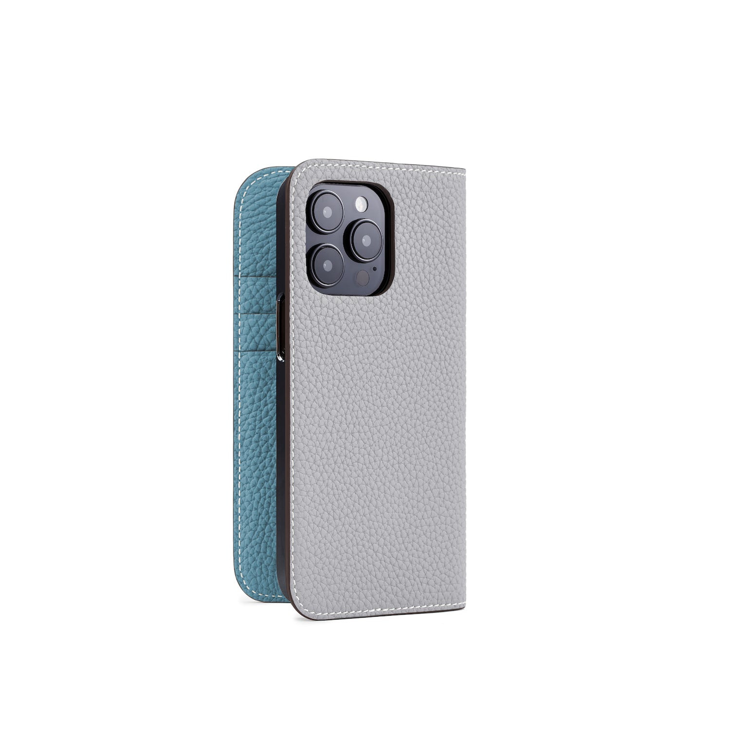 (iPhone 14 Pro) Diary Case Shrink Leather