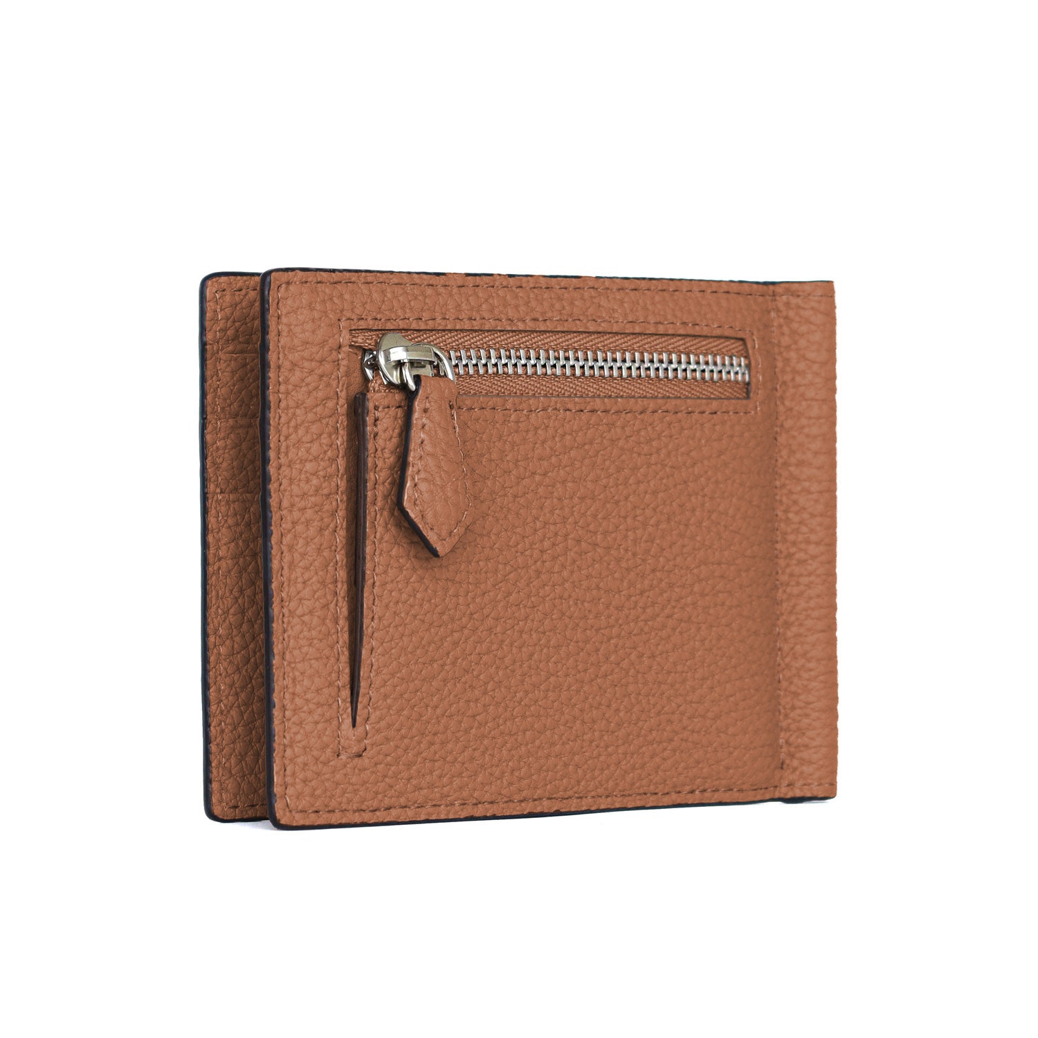 Bi-fold Bill Clip With Coin Pocket Shrink Leather (Medium)