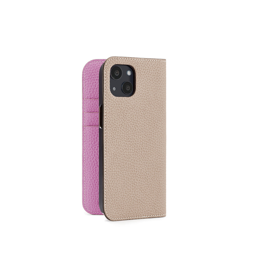 (iPhone 13) Diary Case Shrink Leather