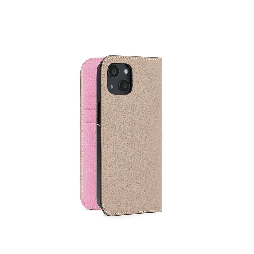 (iPhone 13) Diary Case Shrink Leather