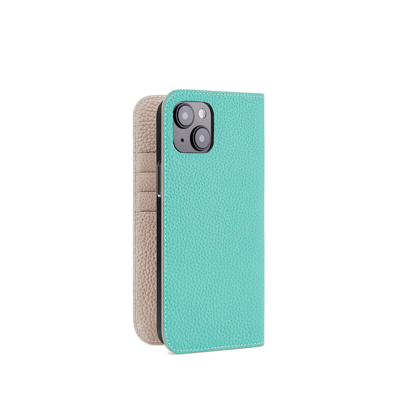 (iPhone 14 Plus) Diary Case Shrink Leather