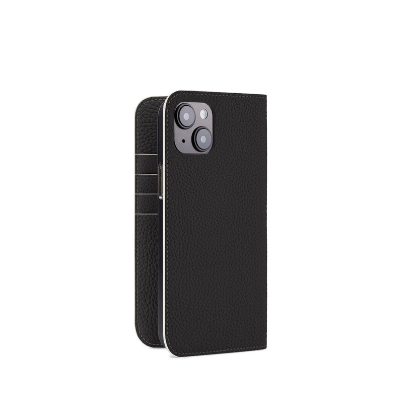 (iPhone 14 Plus) Diary Case Shrink Leather
