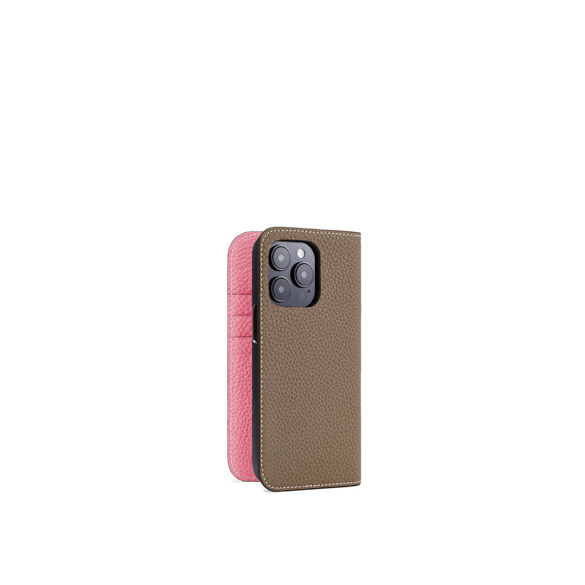 (iPhone 15 Pro) ダイアリーケース シュリンクレザー