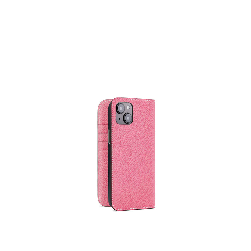 (iPhone 15 Plus) Diary Case Shrink Leather