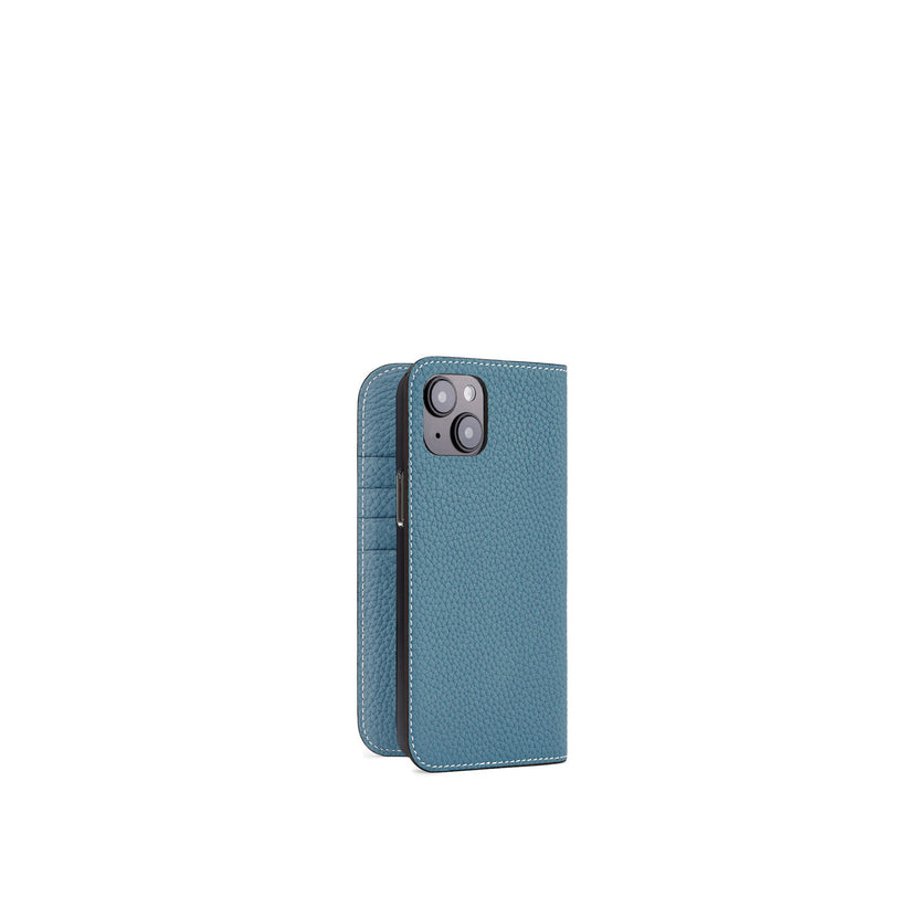 (iPhone 15 Plus) Diary Case Shrink Leather