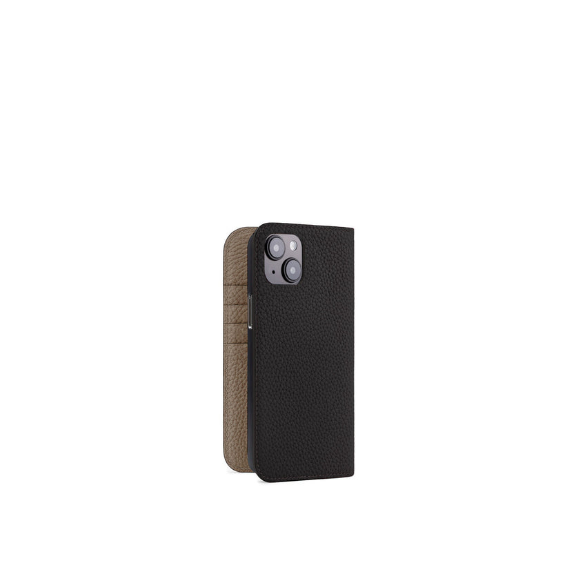 (iPhone 15 Plus) Diary Case Shrink Leather