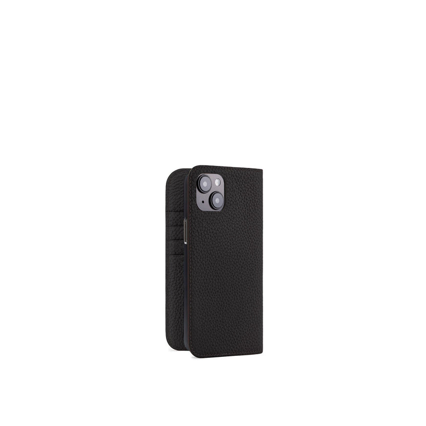 (iPhone 15 Plus) Diary Case Shrink Leather