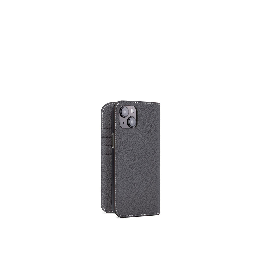 (iPhone 15 Plus) Diary Case Shrink Leather