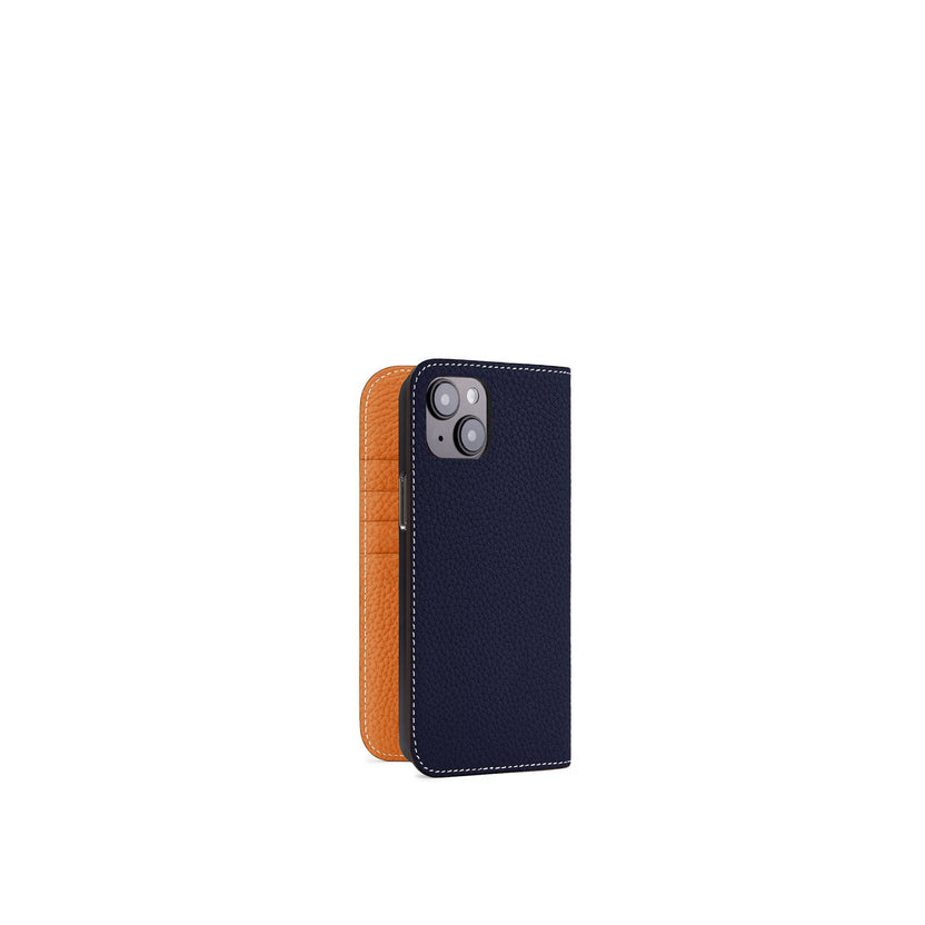 (iPhone 15 Plus) Diary Case Shrink Leather