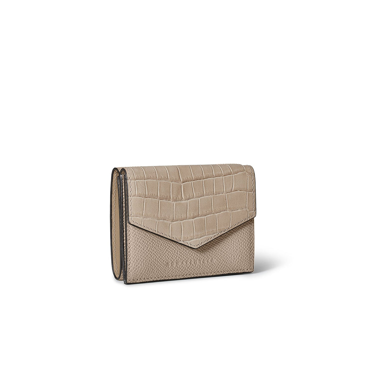Small Wallet Nobile Leather × Embossed Croco Leather