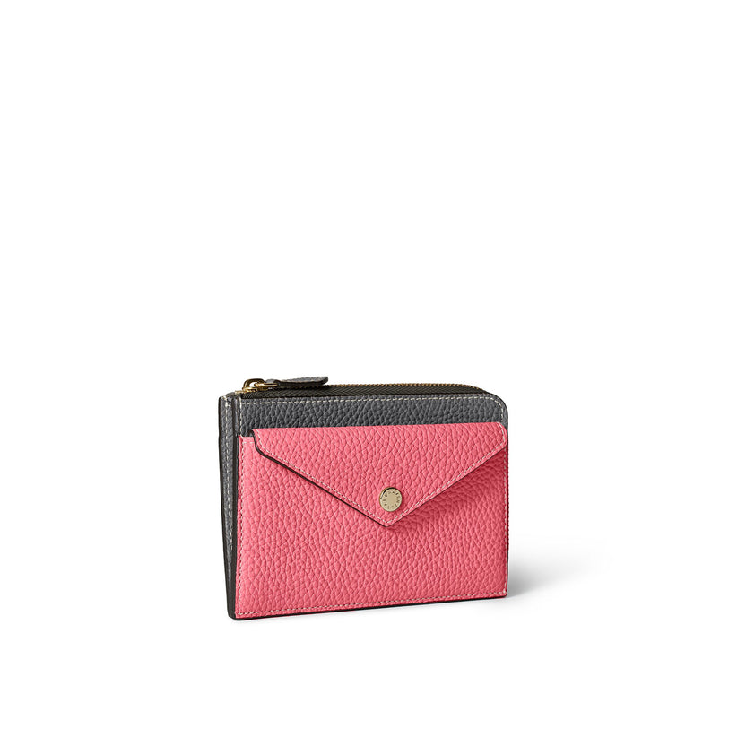 봉투 미니 지퍼 지갑 수축 가죽
