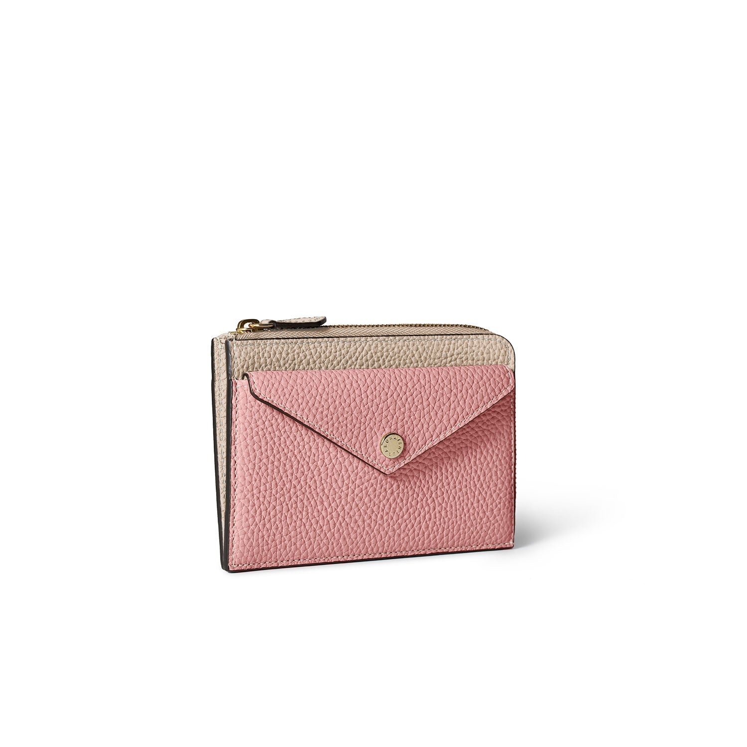 Envelope Mini-zip Wallet In Shrink Leather