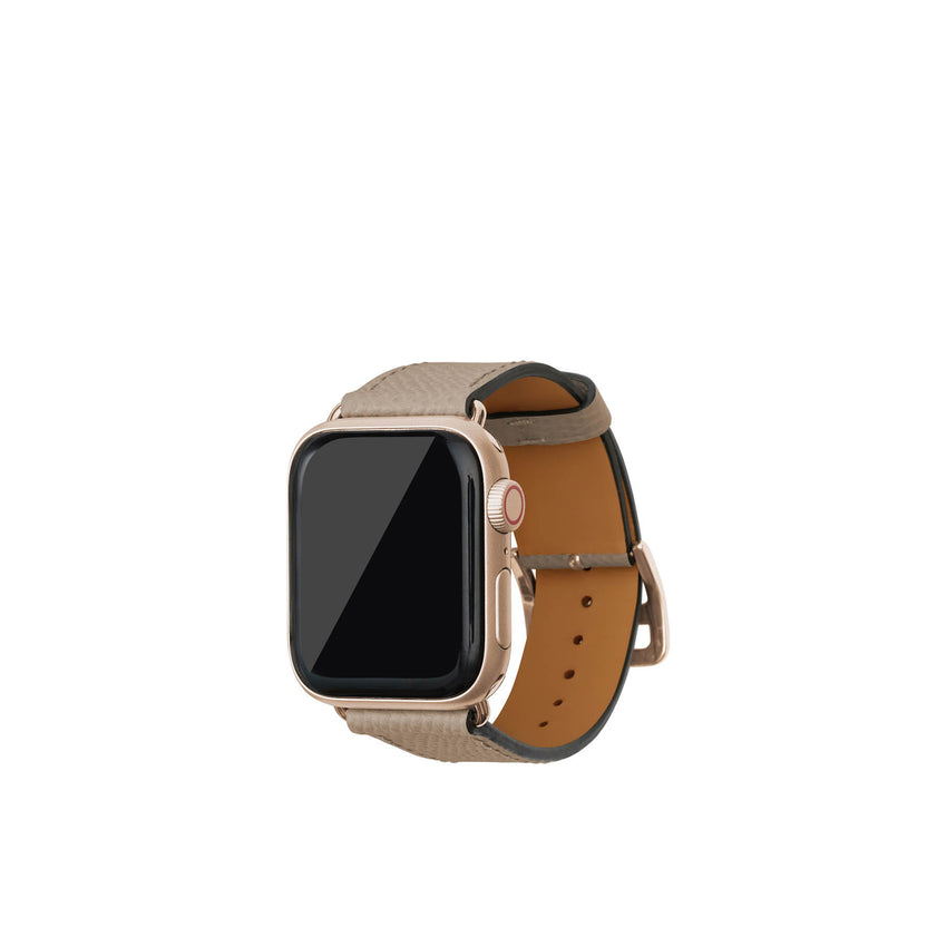 ノービレ Apple Watch レザーバンド【38mm/40mm/41mm/42mm, M/Lサイズ】 (アダプター：ゴールド)
