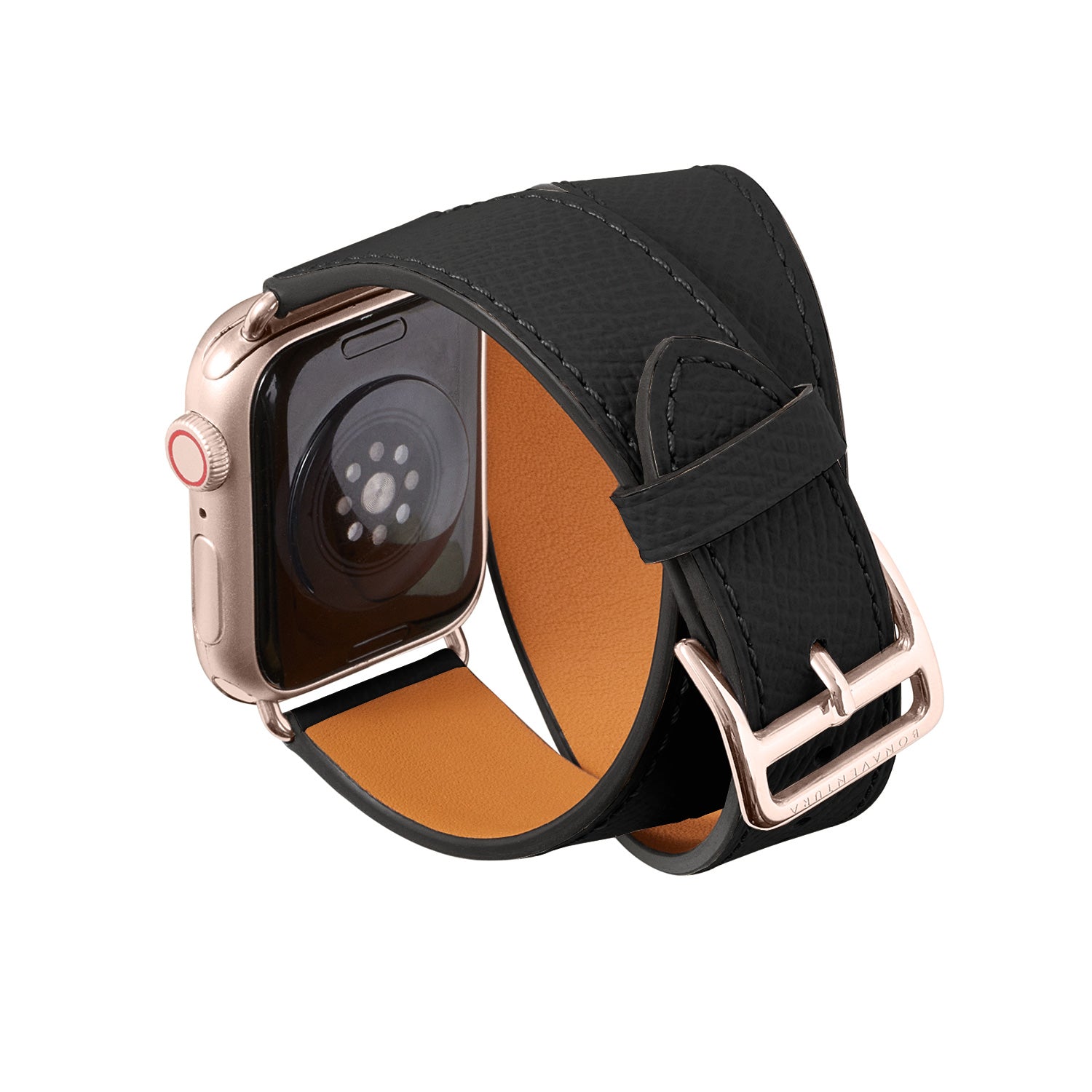 Double Tour Apple Watch Leather Band Noblessa Leather [38mm/40mm/41mm] (อะแดปเตอร์: สีทอง)