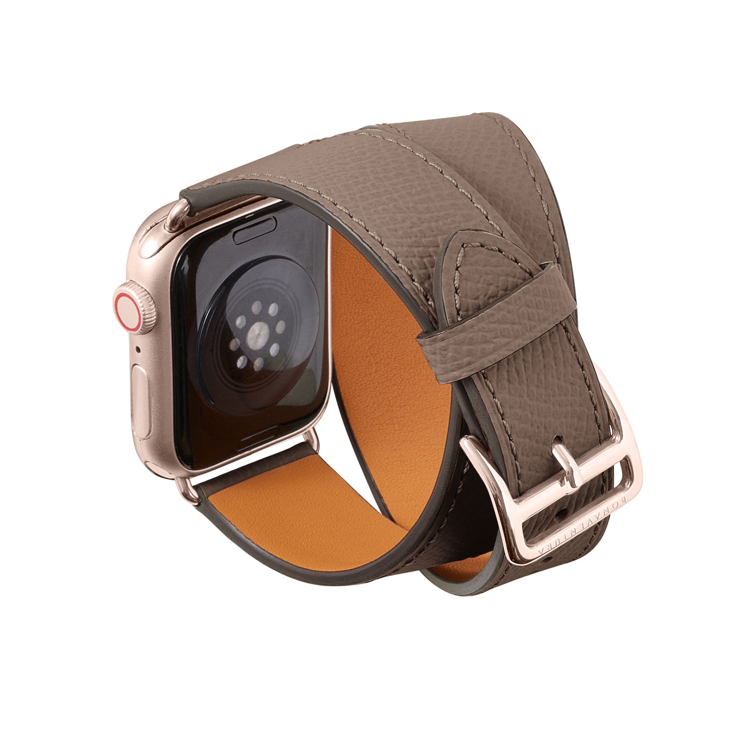 Double Tour Apple Watch Leather Band Noblessa Leather [38mm/40mm/41mm] (อะแดปเตอร์: สีทอง)