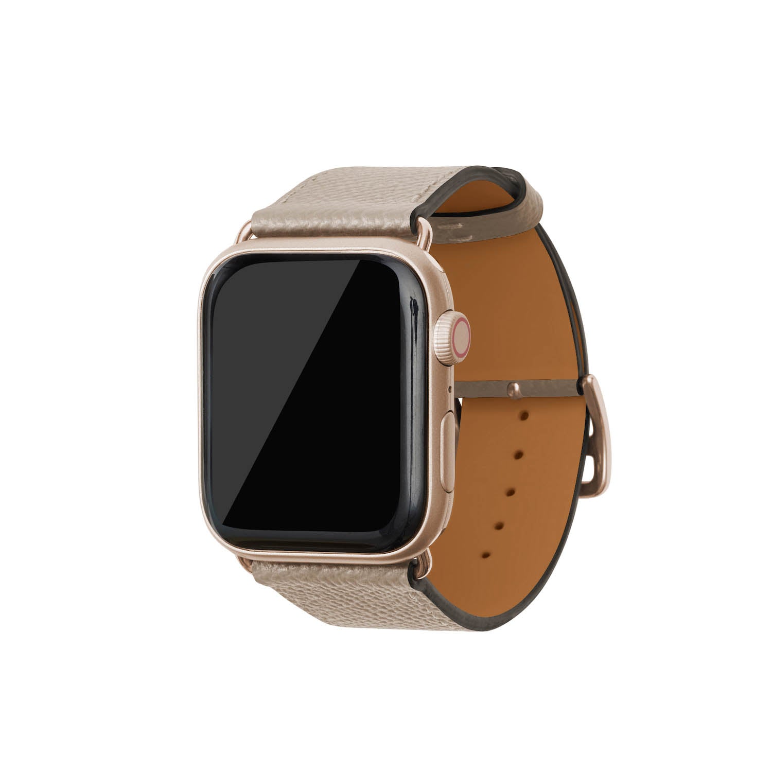 ノブレッサ Apple Watch レザーバンド【44mm/45mm/46mm/49mm, M/Lサイズ】 (アダプター：ゴールド)