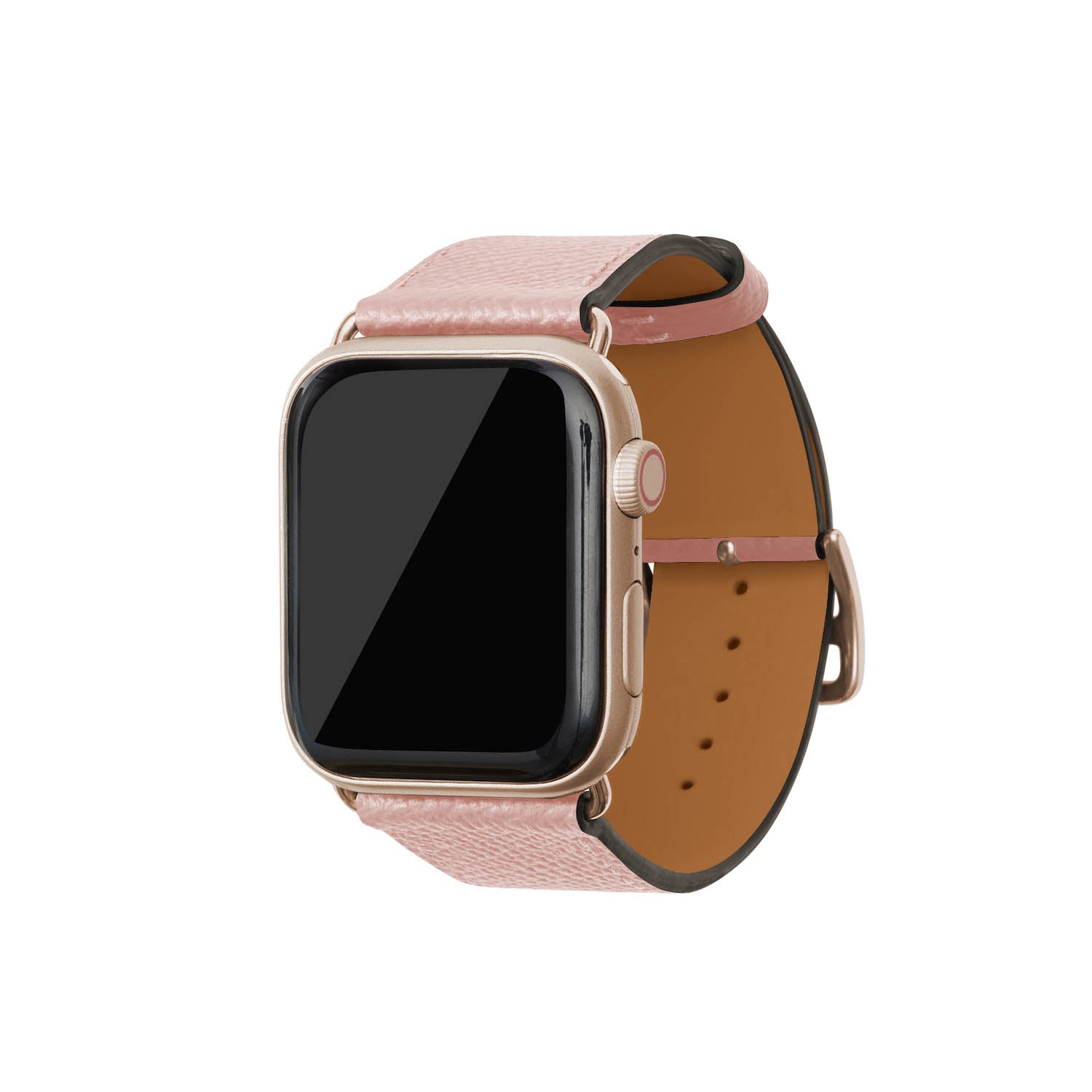 노브레사 Apple Watch 가죽 밴드【42 mm/44 mm/45 mm/49 mm, M/L 사이즈】 (어댑터：골드)