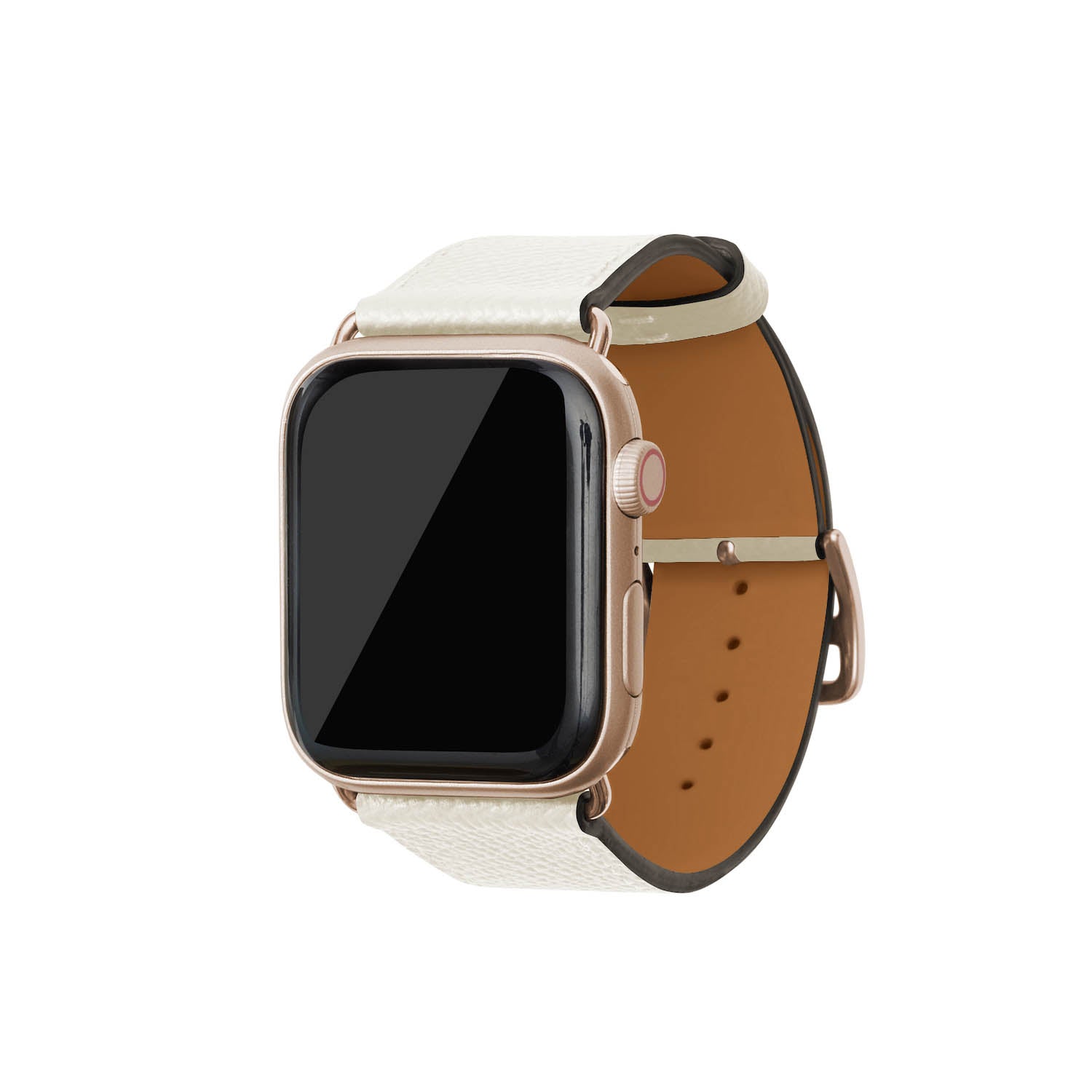 ノブレッサ Apple Watch レザーバンド【42mm/44mm/45mm/49mm, M/Lサイズ】 (アダプター：ゴールド)