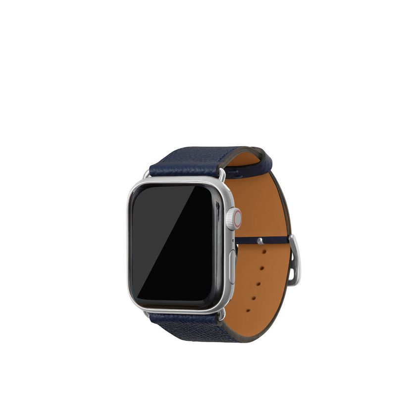 ノービレ Apple Watch レザーバンド【44mm/45mm/46mm/49mm, M/Lサイズ】 (アダプター：シルバー)