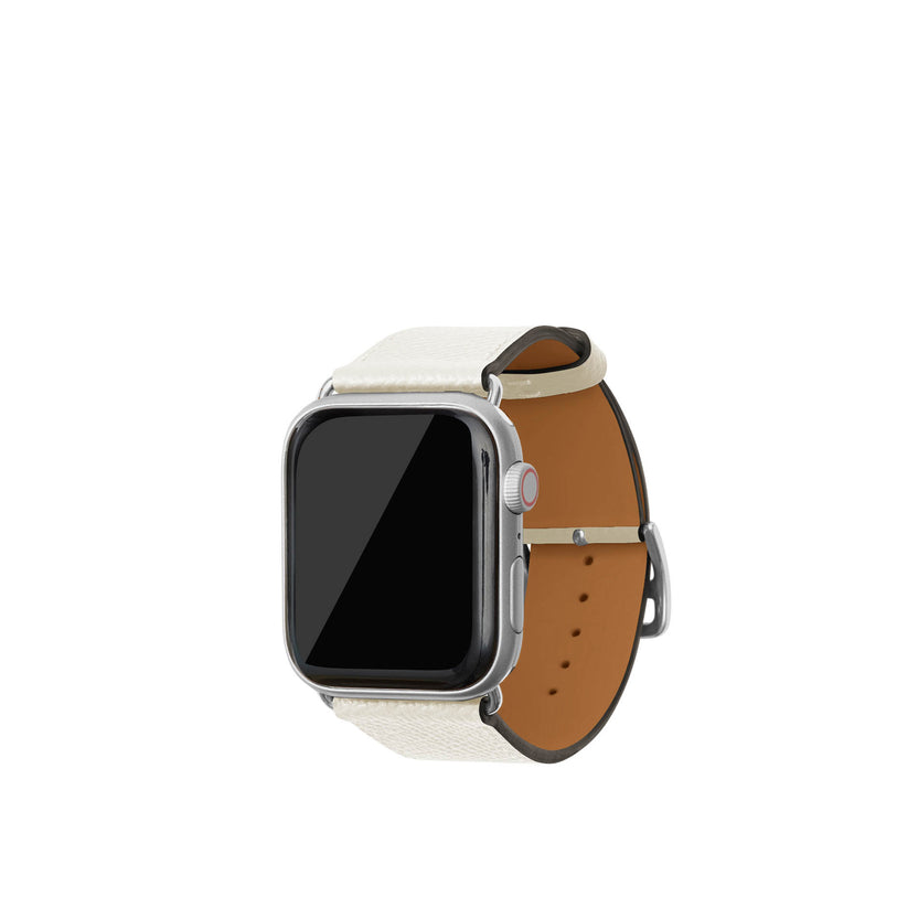 ノービレ Apple Watch レザーバンド【44mm/45mm/46mm/49mm, M/Lサイズ】 (アダプター：シルバー)