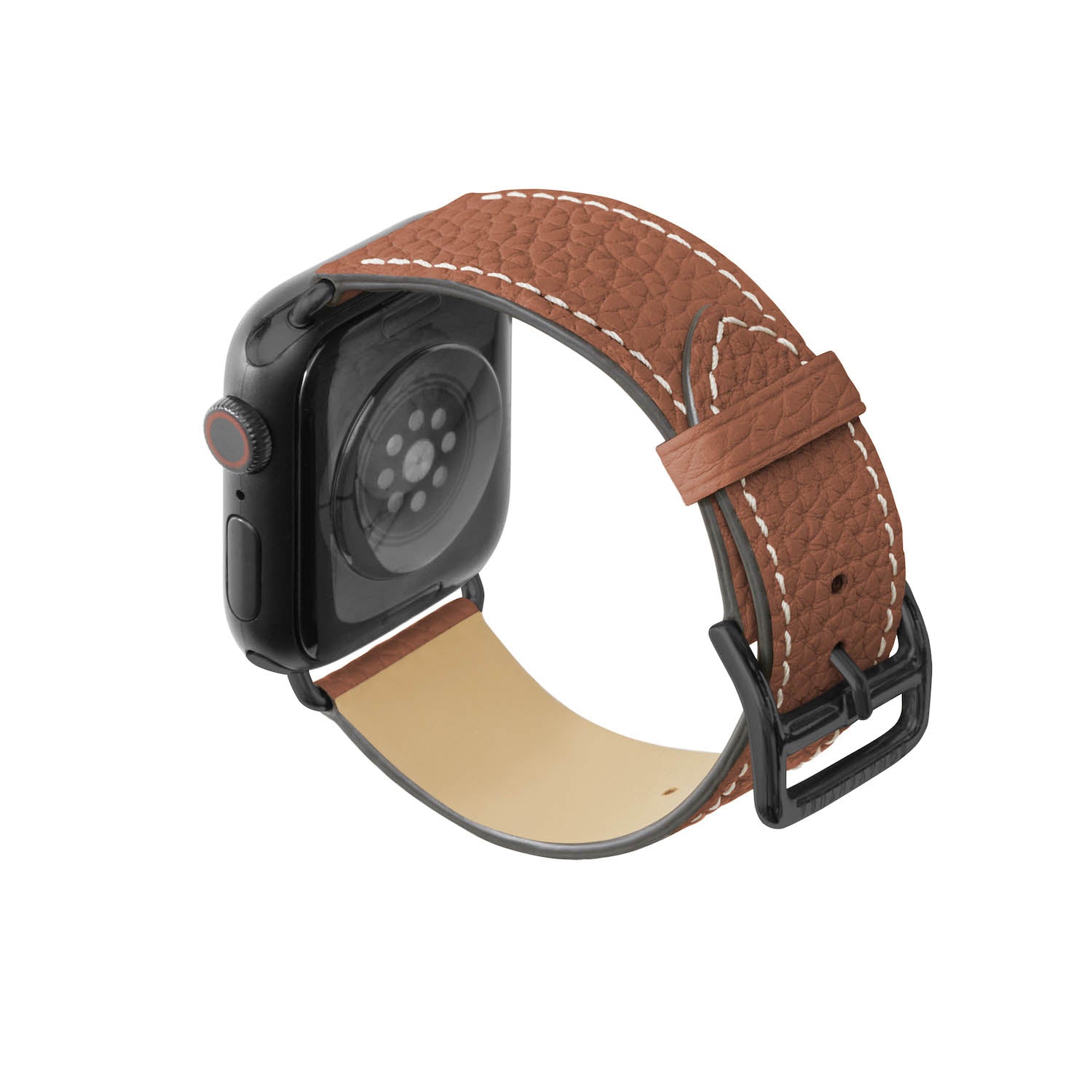 Apple Watch レザーバンド【38mm/40mm/41mm, M/Lサイズ】 (アダプター：ブラック)