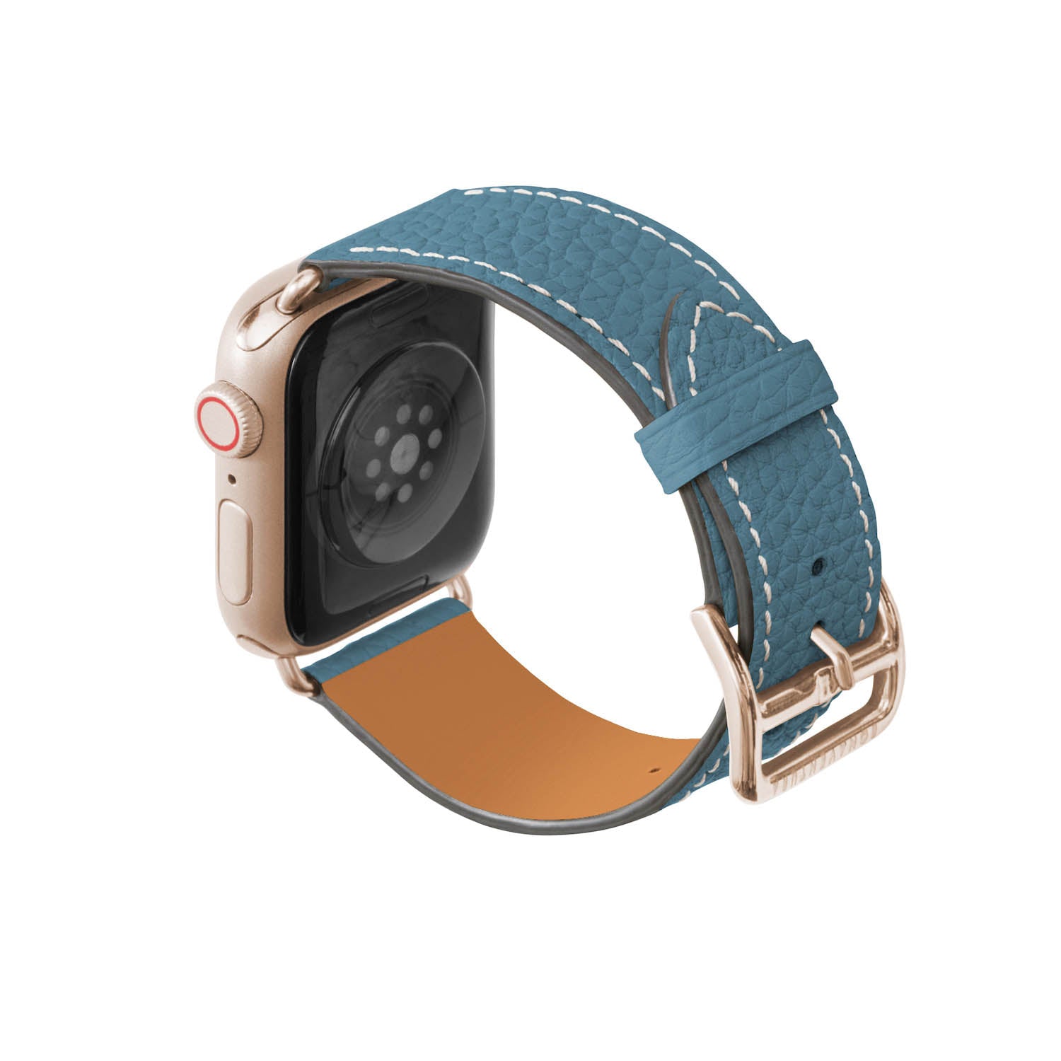 Apple Watch レザーバンド【38mm/40mm/41mm, M/Lサイズ】 (アダプター：ゴールド)