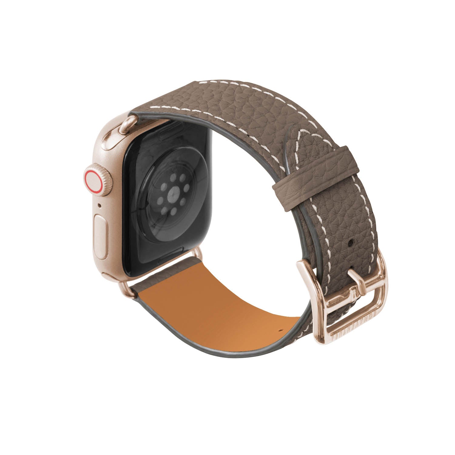 Apple Watch レザーバンド【38mm/40mm/41mm, M/Lサイズ】 (アダプター：ゴールド)