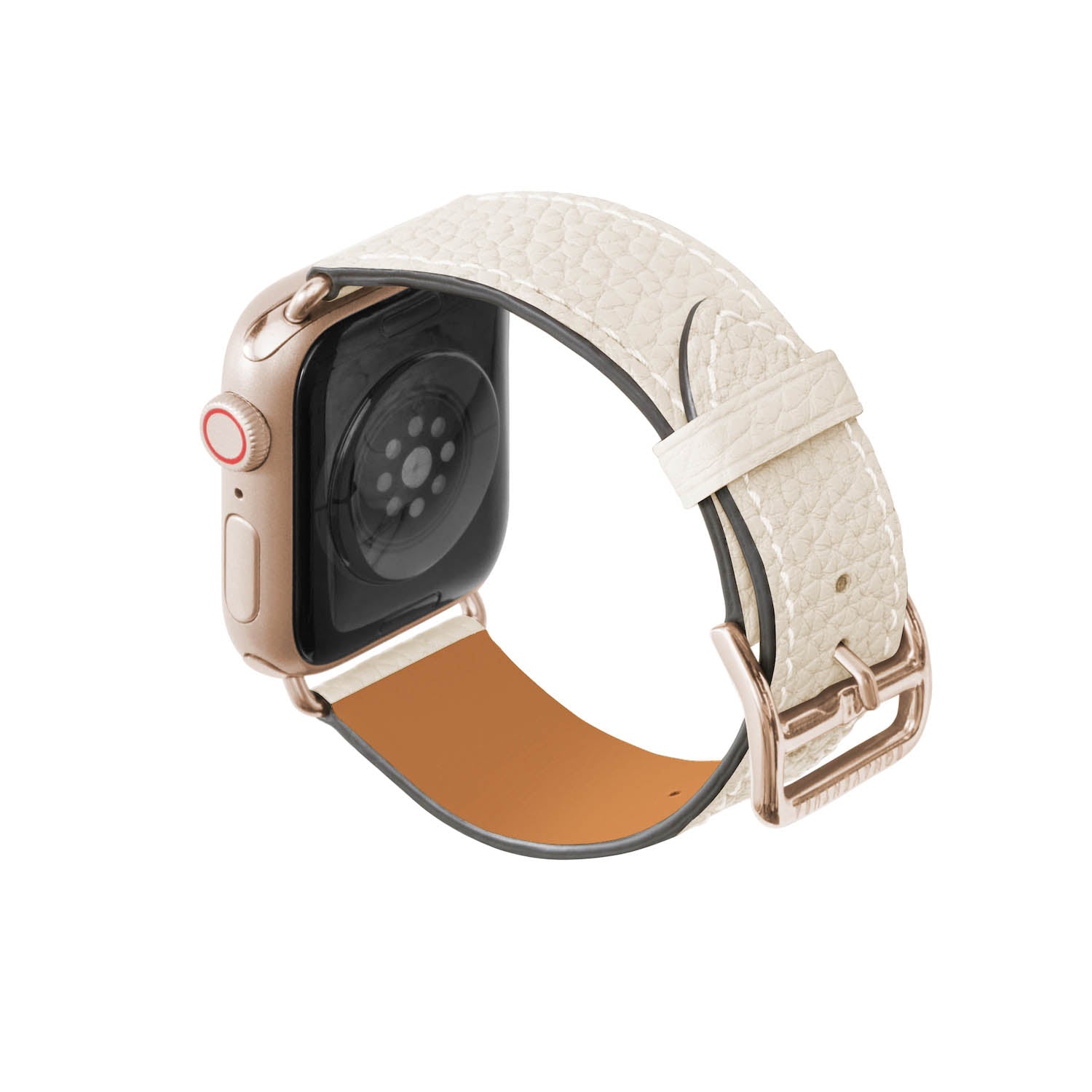 Apple Watch レザーバンド【38mm/40mm/41mm, M/Lサイズ】 (アダプター：ゴールド)