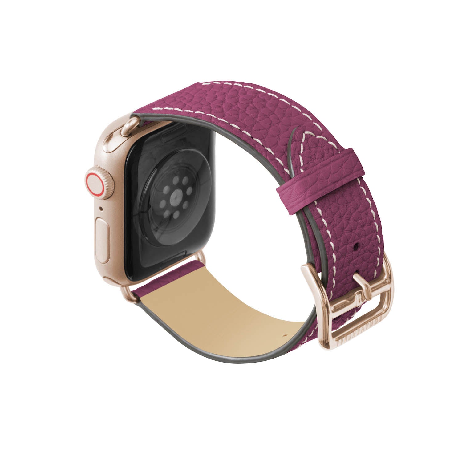 Apple Watch レザーバンド【38mm/40mm/41mm, M/Lサイズ】 (アダプター：ゴールド)