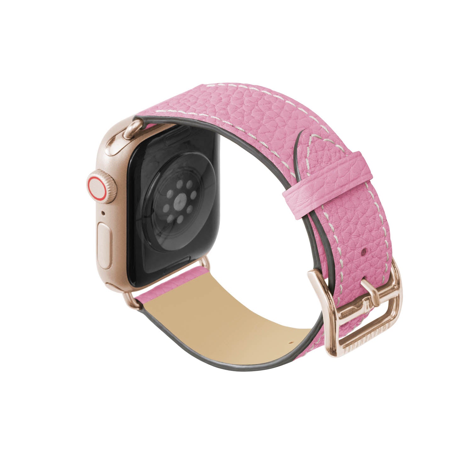 Apple Watch レザーバンド【38mm/40mm/41mm, M/Lサイズ】 (アダプター：ゴールド)