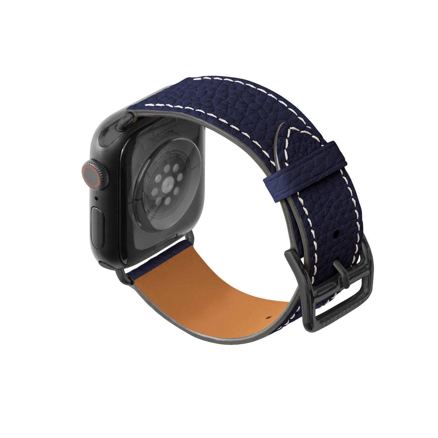 Apple Watch レザーバンド【38mm/40mm/41mm, S/Mサイズ】 (アダプター：ブラック)