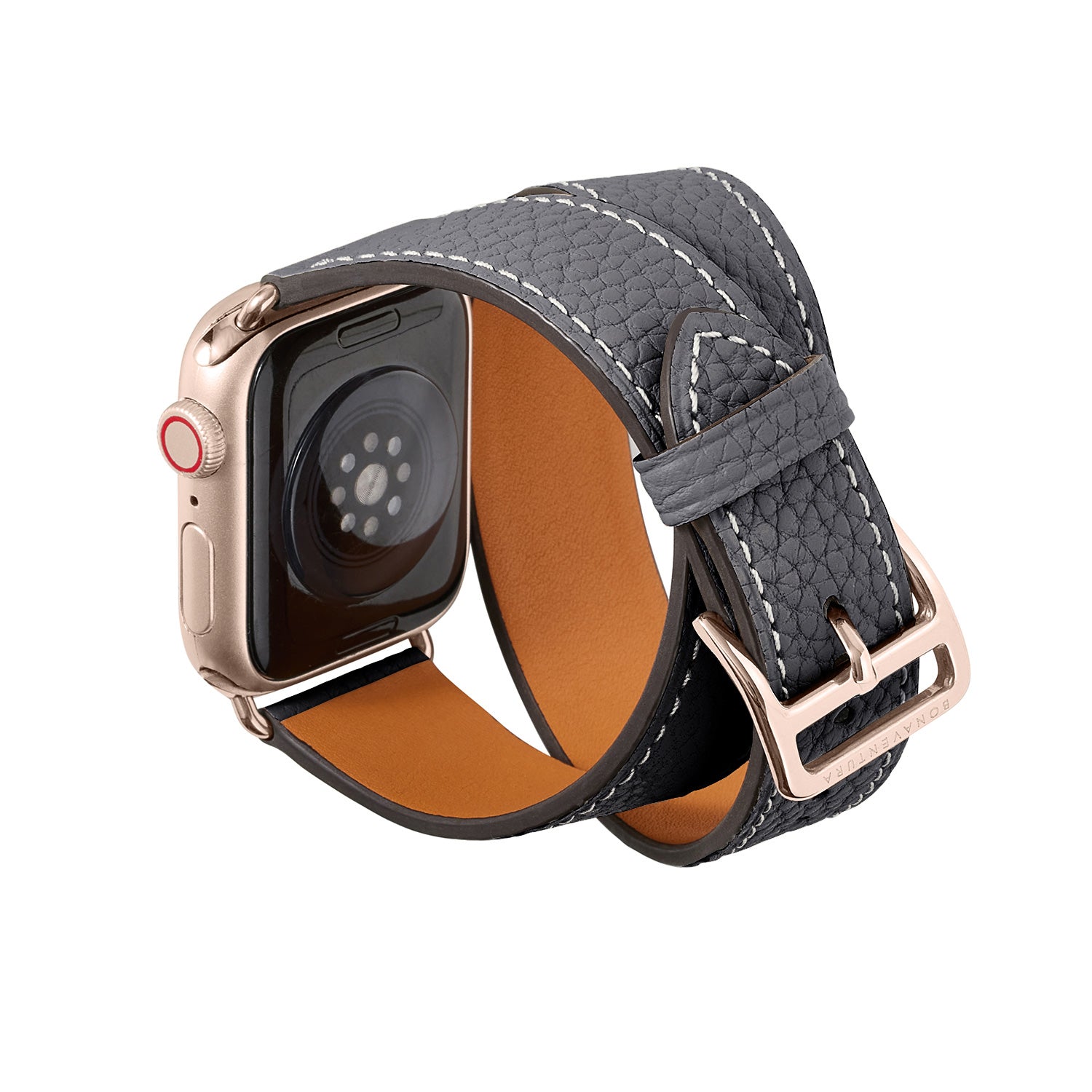 더블 투르 Apple Watch 레더 밴드 슈링크 레더【38 mm/40 mm/41 mm】 (어댑터：골드)