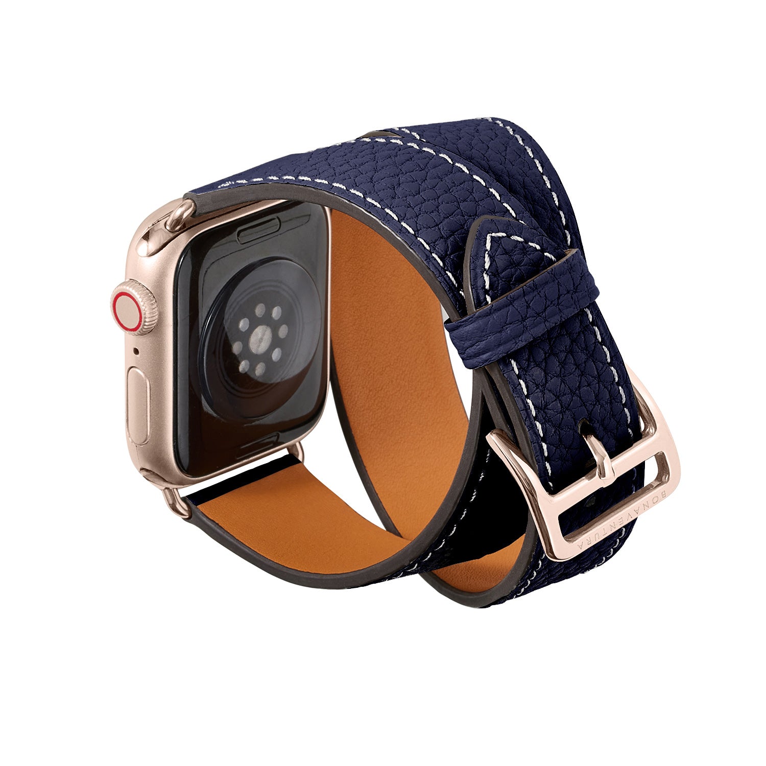 สายหนัง Apple Watch Double Tour แบบ Shrink Leather [38 มม./40 มม./41 มม.] (อะแดปเตอร์: สีทอง)