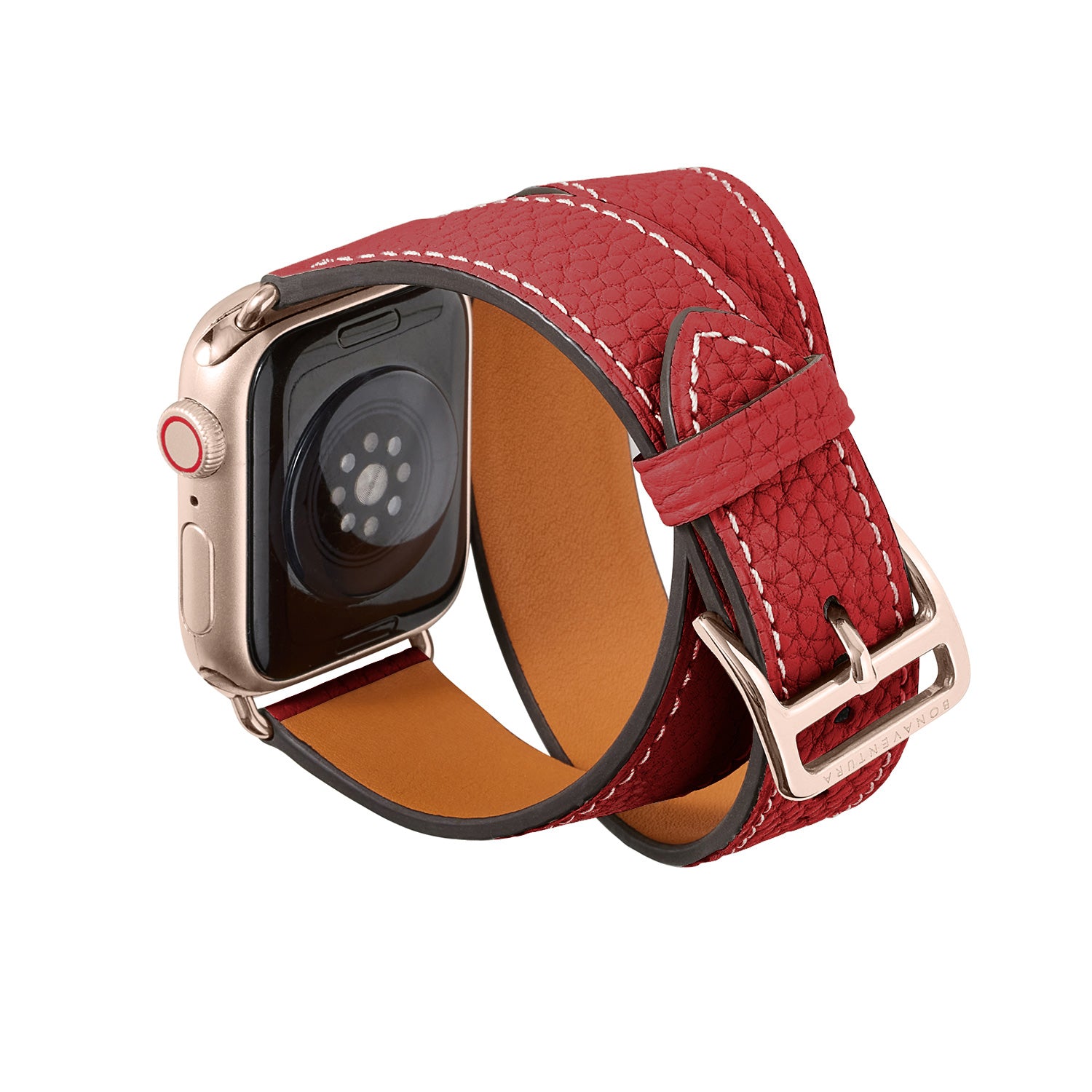 สายหนัง Apple Watch Double Tour แบบ Shrink Leather [38 มม./40 มม./41 มม.] (อะแดปเตอร์: สีทอง)