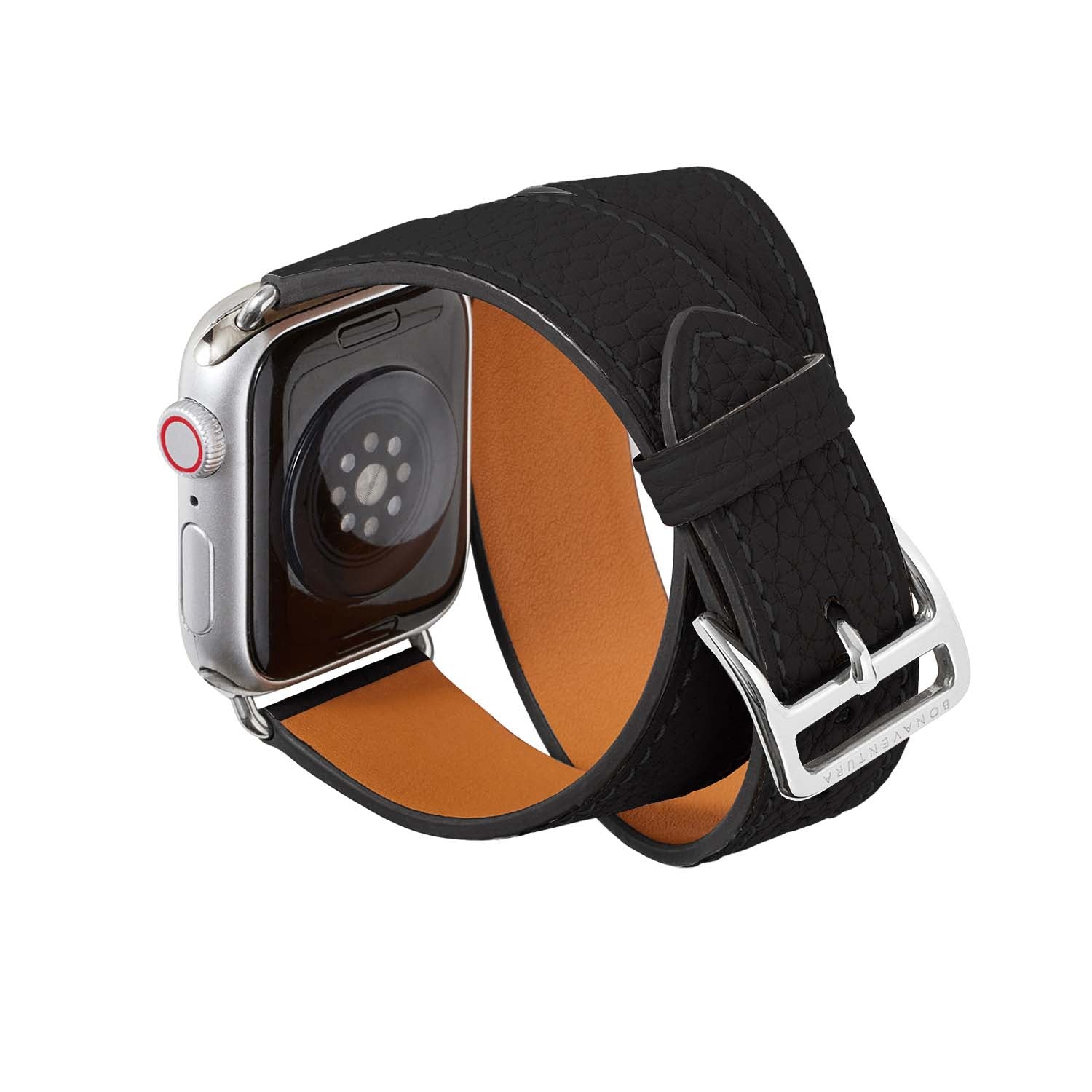 สายหนัง Apple Watch Double Tour แบบ Shrink Leather [38 มม./40 มม./41 มม.] (อะแดปเตอร์: สีเงิน)