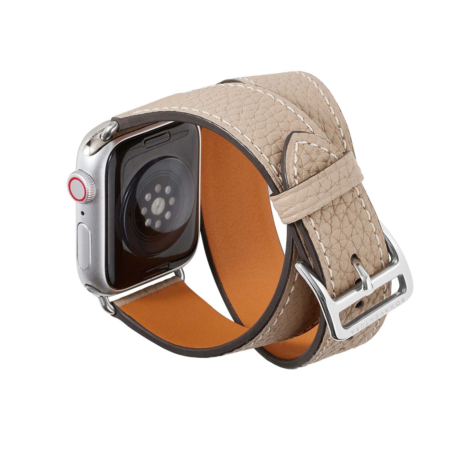 สายหนัง Apple Watch Double Tour แบบ Shrink Leather [38 มม./40 มม./41 มม.] (อะแดปเตอร์: สีเงิน)