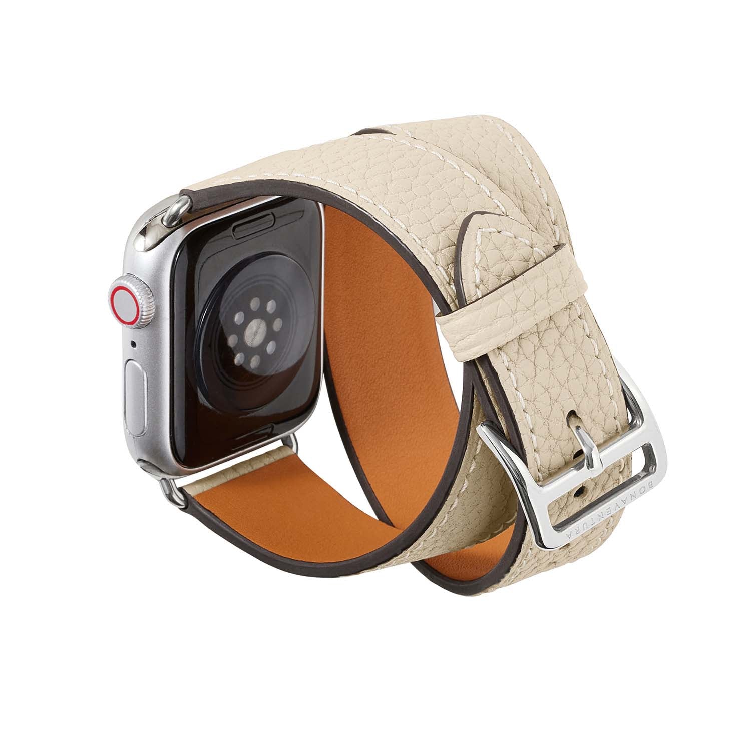 สายหนัง Apple Watch Double Tour แบบ Shrink Leather [38 มม./40 มม./41 มม.] (อะแดปเตอร์: สีเงิน)