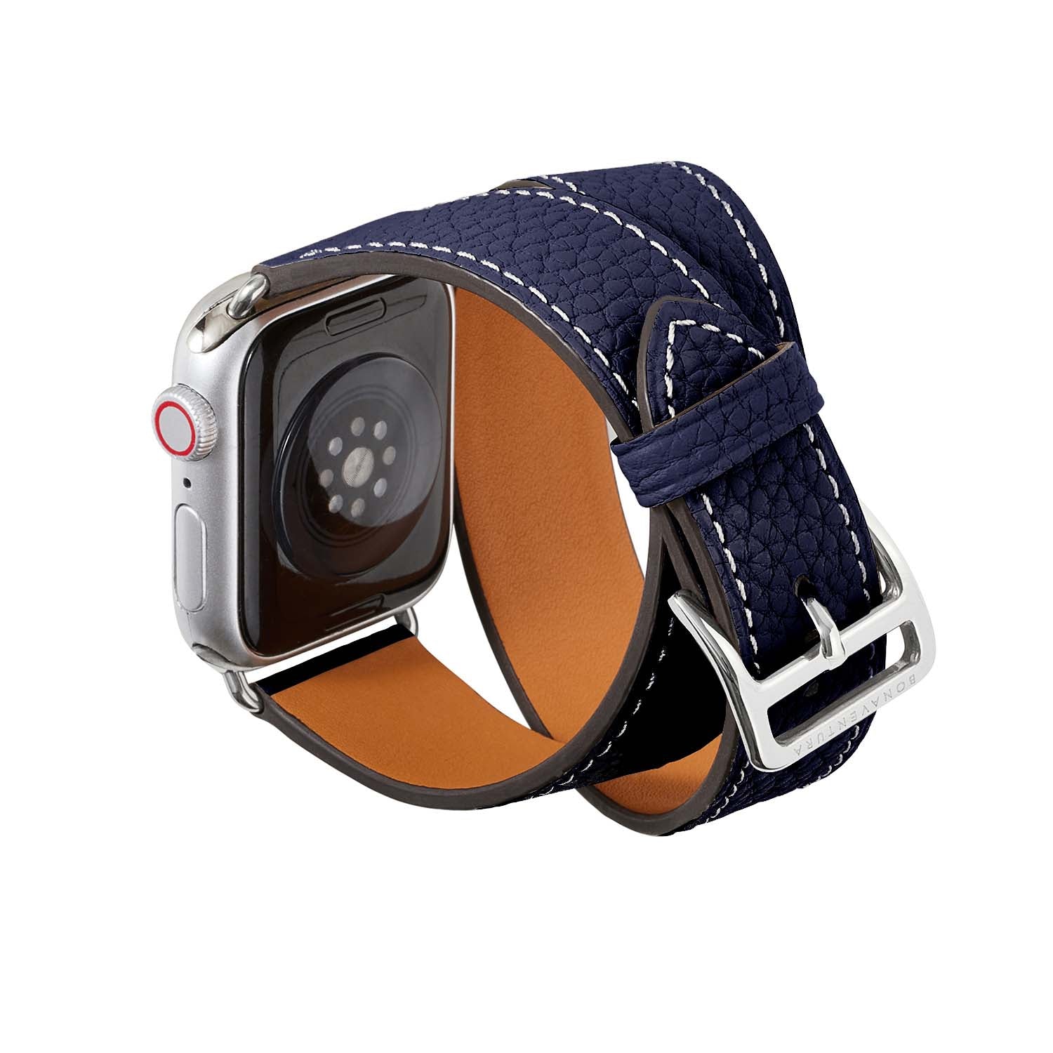 더블 투르 Apple Watch 레더 밴드 슈링크 레더【38 mm/40 mm/41 mm】 (어댑터：실버)