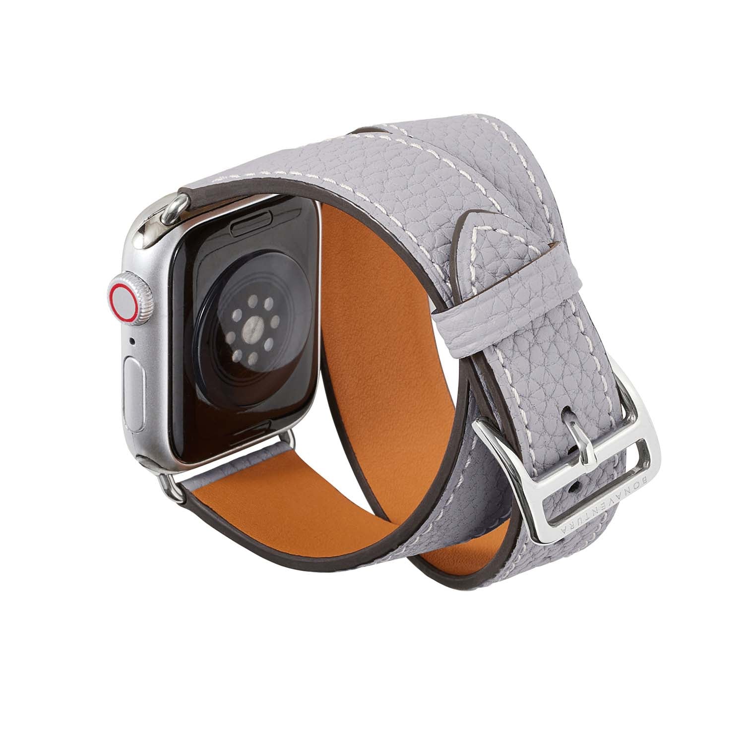 สายหนัง Apple Watch Double Tour แบบ Shrink Leather [38 มม./40 มม./41 มม.] (อะแดปเตอร์: สีเงิน)