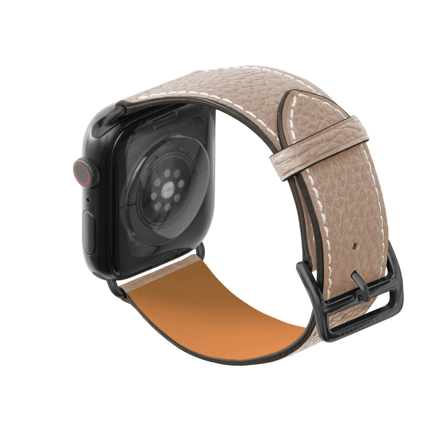 Apple Watch レザーバンド【42mm/44mm/45mm/49mm, M/Lサイズ】 (アダプター：ブラック)