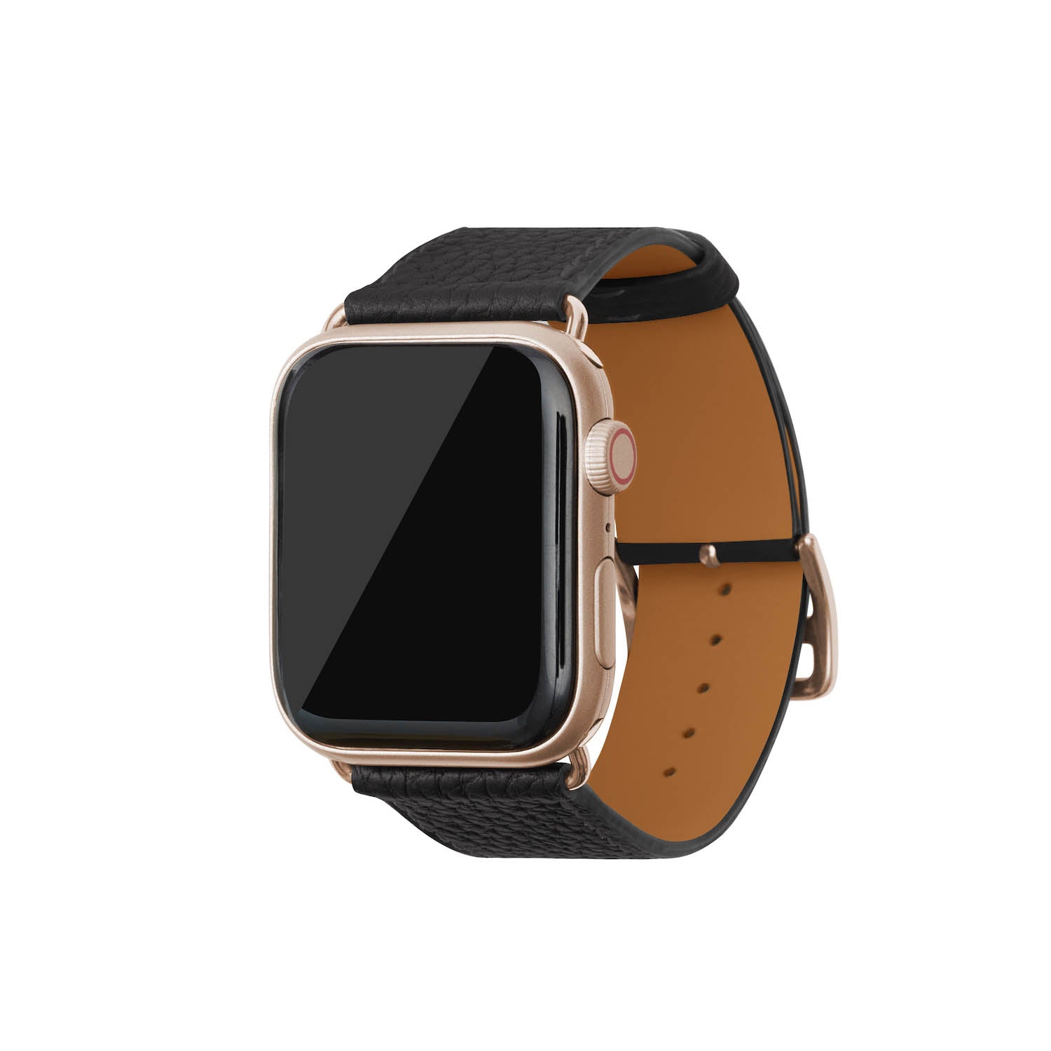 Apple Watch レザーバンド【42mm/44mm/45mm/49mm, M/Lサイズ】 (アダプター：ゴールド)