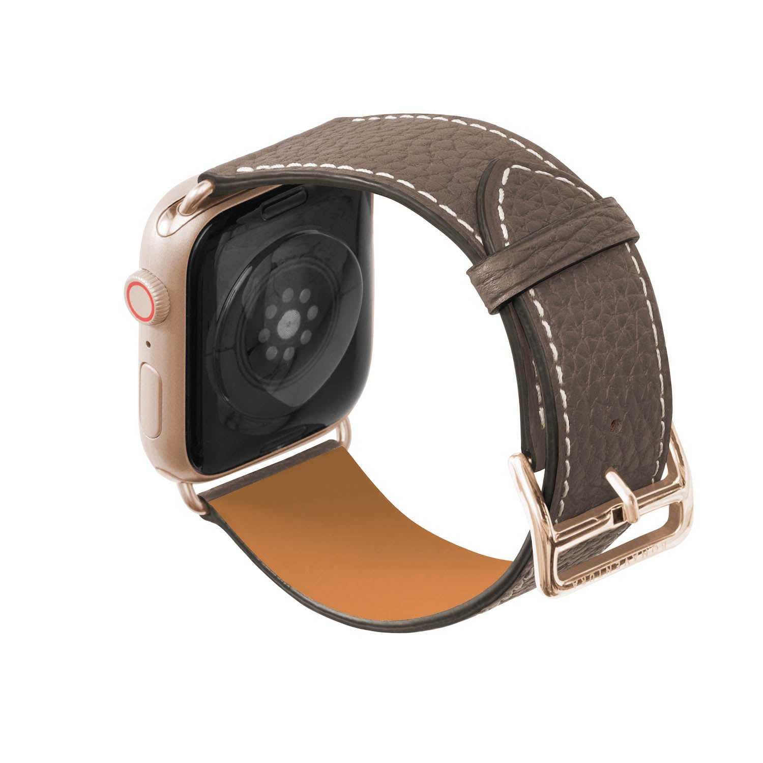 Apple Watch 가죽 밴드【42 mm/44 mm/45 mm/49 mm, M/L 사이즈】 (어댑터：골드)