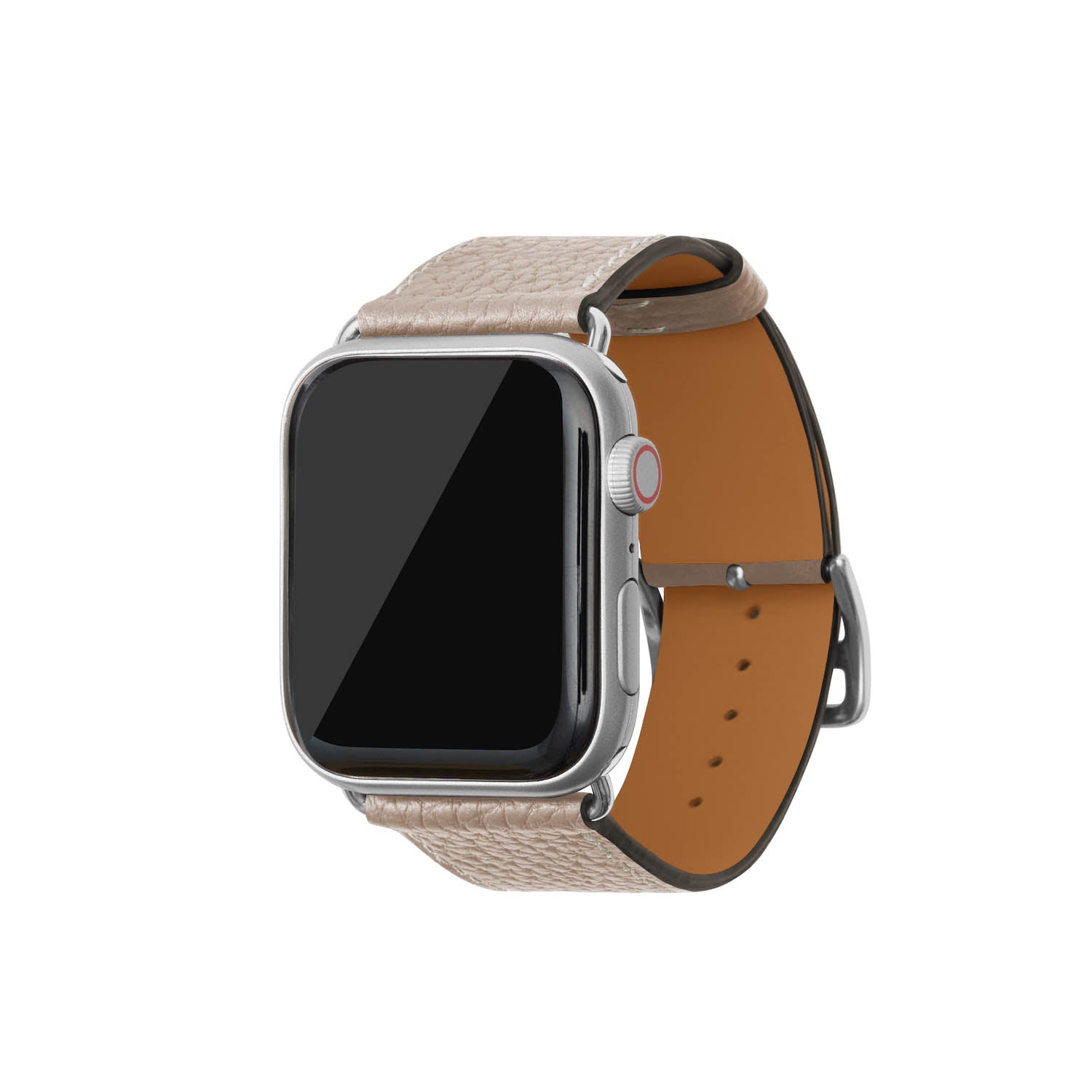 Apple Watch レザーバンド【42mm/44mm/45mm/49mm, M/Lサイズ】 (アダプター：シルバー)