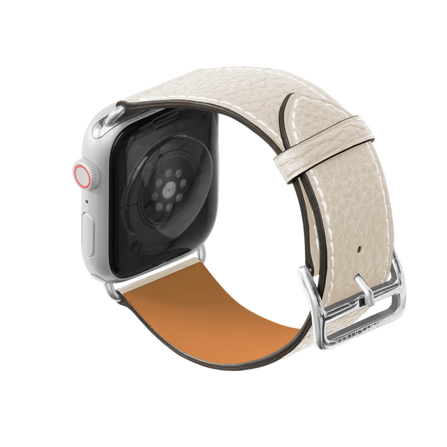 Apple Watch 가죽 밴드【42 mm/44 mm/45 mm/49 mm, M/L 사이즈】 (어댑터：실버)