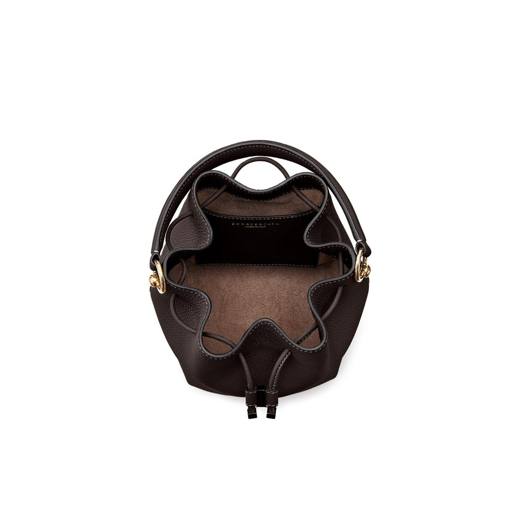 Angelica Bucket Bag Shrink Leather (Chocolate Brown)