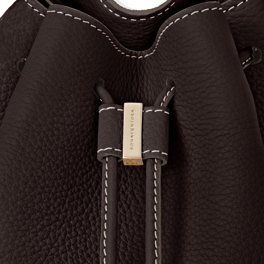 Angelica Bucket Bag Shrink Leather (Chocolate Brown)