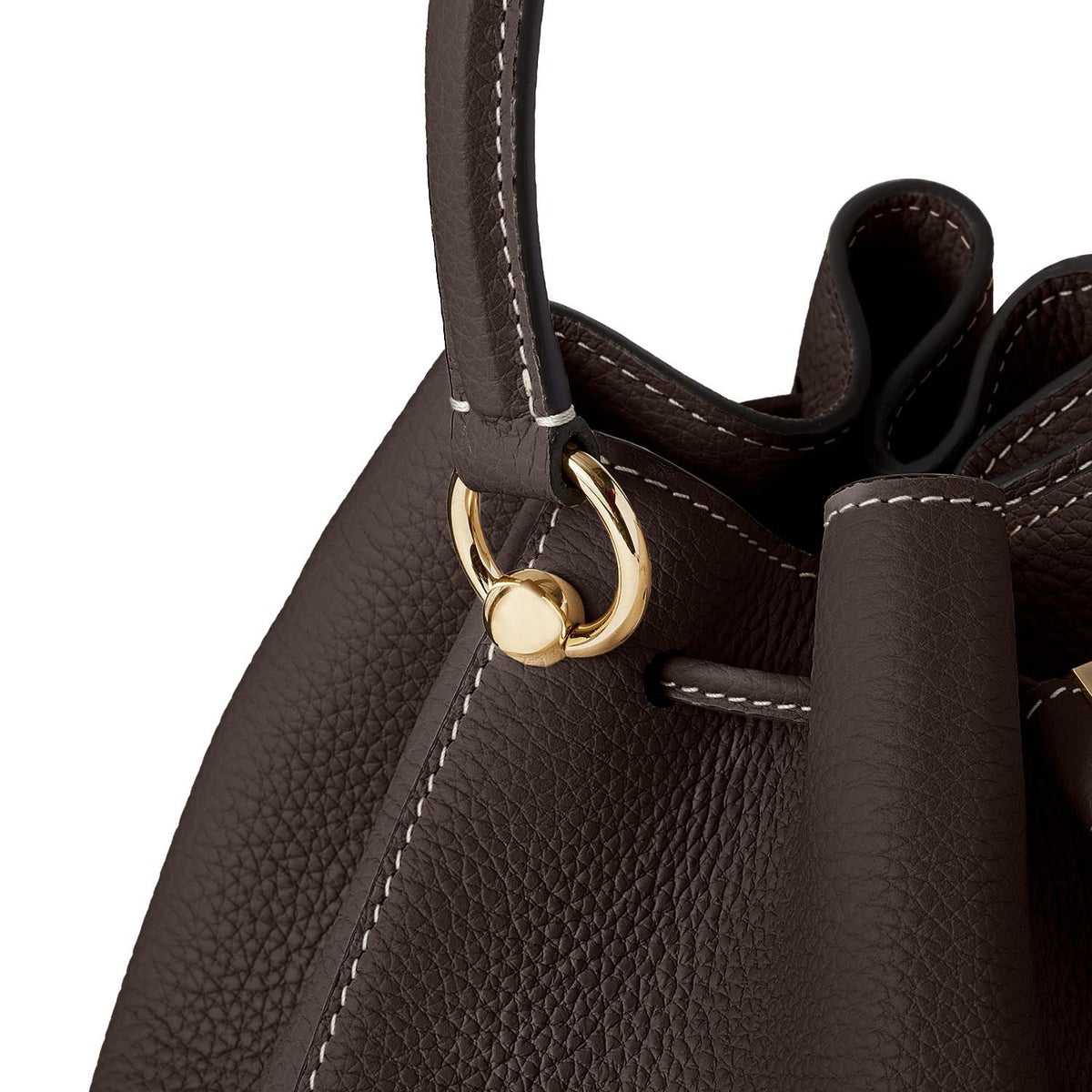 Angelica Bucket Bag Shrink Leather (Chocolate Brown)